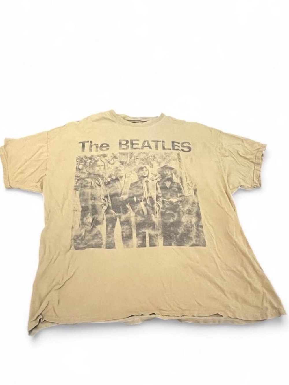 The Beatles Yellow Short Sleeve Band Tee with Black Graphic